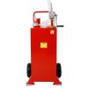 30 Gallon Gas Caddy With Wheels, Fuel Transfer Tank Gasoline Diesel Can Reversible Rotary Hand Siphon Pump, Fuel Storage Tank For Automobiles ATV Car