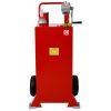 30 Gallon Gas Caddy With Wheels, Fuel Transfer Tank Gasoline Diesel Can Reversible Rotary Hand Siphon Pump, Fuel Storage Tank For Automobiles ATV Car
