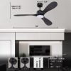 52' Smart Ceiling Fans with Lights Remote,Quiet DC Motor,Modern Black Outdoor Indoor Ceiling Fan,High CFM 6-Speed,Controlled by WIFI Alexa,APP,Dimmalb