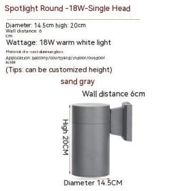 Waterproof Up And Down Spotlight (Option: Warm Light-Black Single Head 6w)