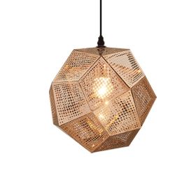 Pendant Modern Simple Grid Light Shadow Polyhedral Ball (Option: Rose Gold-20cm)