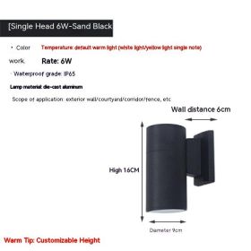 Waterproof Up And Down Spotlight (Option: Golden Light-Black Single Headed 3W)